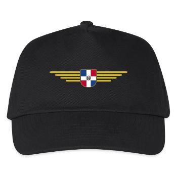 Dominikanische Republik T-Shirt Design - Kinder Basecap - Schwarz - Vorne