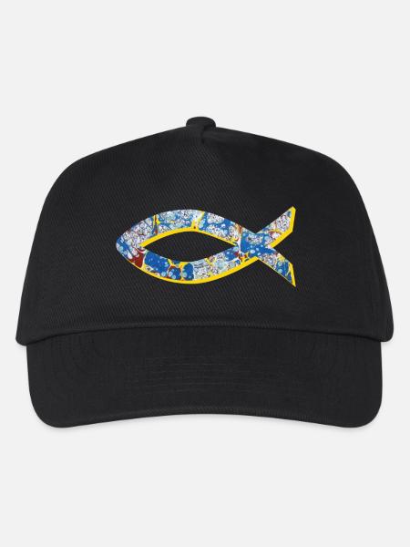 fisch ichthys e 205 - Kinder Basecap - Schwarz