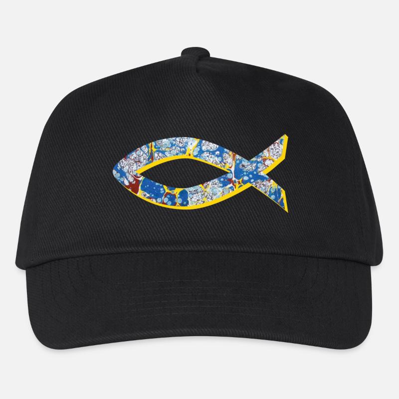 fisch ichthys e 205 - Kinder Basecap - Schwarz