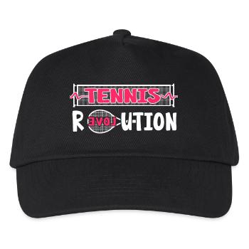 Tennis Matchball Tennisspieler Tennis-love - Kinder Basecap - Schwarz - Vorne