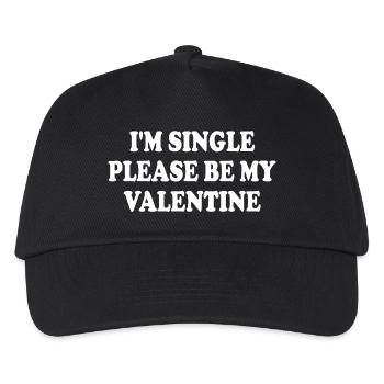 i'm single please be my valentine - Kinder Basecap - Schwarz - Vorne