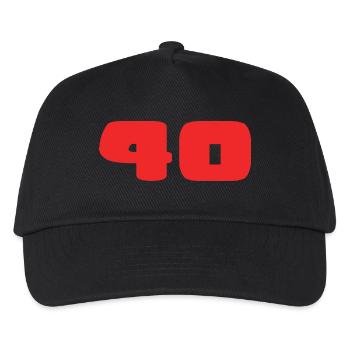 40. 40 JAHRE. 40-JÄHRIGES JUBILÄUM. GEBURTSTAG 40 JAHRE. - Kinder Basecap - Schwarz - Vorne