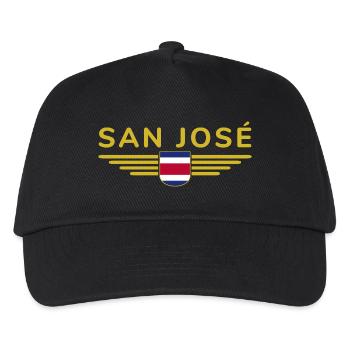 San José T-Shirt – Costa Rica Vibes - Kinder Basecap - Schwarz - Vorne