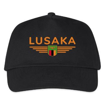 Lusaka T-Shirt für Sambia Fans - Kinder Basecap - Schwarz - Vorne