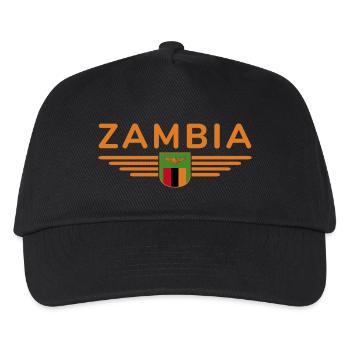Sambia T-Shirt für Afrika Fans - Kinder Basecap - Schwarz - Vorne
