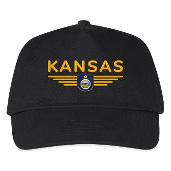 Kansas Fan T-Shirt – Your State! - Kids’ Baseball Cap - black - Front