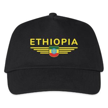 Ethiopia Design – Pride and Culture - Kids’ Baseball Cap - black - Front