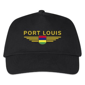 Port Louis T-Shirt – For Mauritius Fans - Kids’ Baseball Cap - black - Front