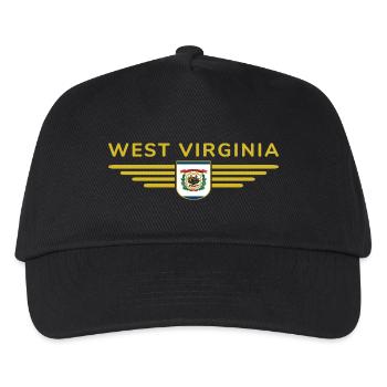 West Virginia Fan Shirt – Natur & Stolz - Kinder Basecap - Schwarz - Vorne