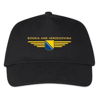 Bosnien & Herzegowina T-Shirt - Kinder Basecap - Schwarz - Vorne