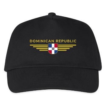 Dominikanische Republik T-Shirt Design - Kinder Basecap - Schwarz - Vorne
