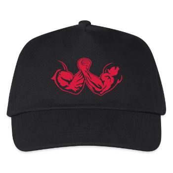 masterfitness_armdruecken_negativ - Kinder Basecap - Schwarz - Vorne