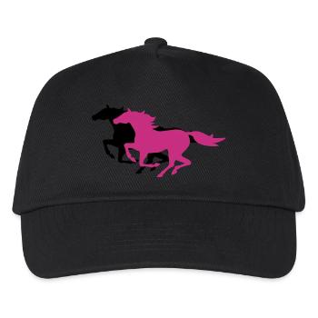 chevaux au galop - Casquette de baseball Enfant - noir - Devant