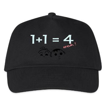 1 + 1 = 4 - Kids’ Baseball Cap - black - Front