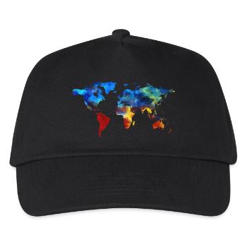 Painted world map - Kids’ Baseball Cap - black - Front
