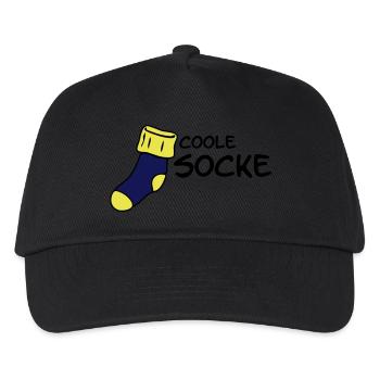 Coole Socke - Kinder Basecap - Schwarz - Vorne