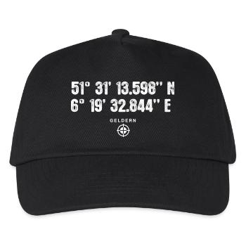 Geldern Geocacher Geschenk Standort GPS Stadt - Kinder Basecap - Schwarz - Vorne