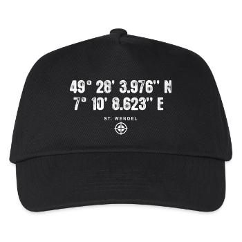 St. Wendel Geocacher Geschenk Standort GPS Stadt - Kinder Basecap - Schwarz - Vorne