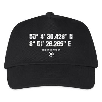 Obertshausen Geocacher Geschenk Standort GPS Stadt - Kinder Basecap - Schwarz - Vorne