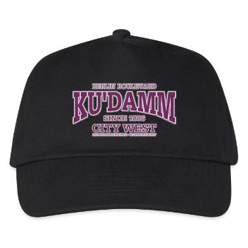 Berlin Ku'damm violett - Kinder Basecap - Schwarz - Vorne