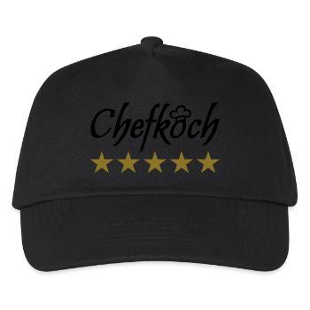 Koch Kochmütze Chefkoch kochen essen - Kinder Basecap - Schwarz - Vorne