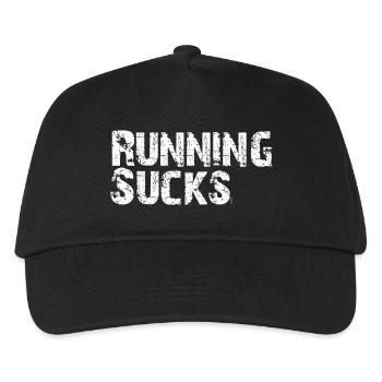Running Sucks Laufen Fitness Motto Sport - Kinder Basecap - Schwarz - Vorne