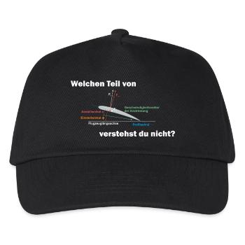 Segelflieger Auftrieb - Kinder Basecap - Schwarz - Vorne