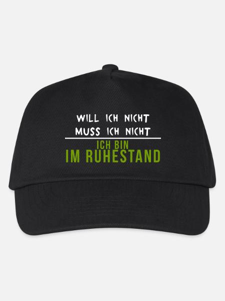 Rentner Ruhestand Rentnerin Lustig - Kinder Basecap - Schwarz