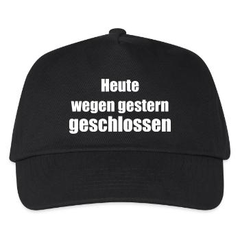 heute wegen gestern geschlossen - Kinder Basecap - Schwarz - Vorne