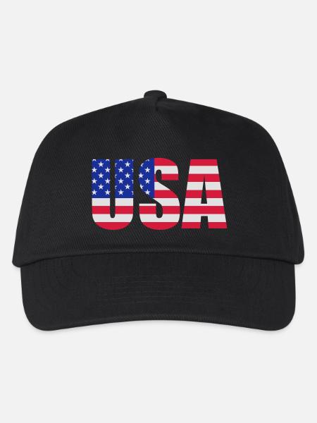USA Flagge - Kinder Basecap - Schwarz