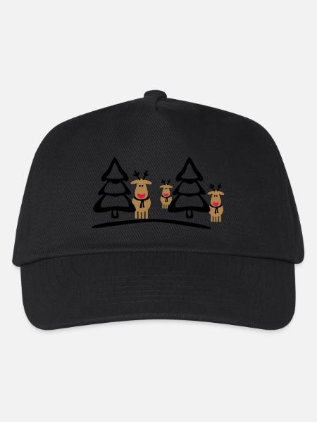 christmas reindeers crew - Kids’ Baseball Cap - black