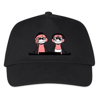 2 freunde freundinnen paar duo liebe mischpult pla - Kinder Basecap - Schwarz - Vorne