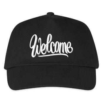 Welcome Schrift - Kinder Basecap - Schwarz - Vorne