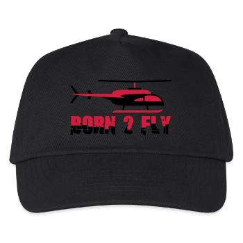 Né à voler Design Heli Cool - Casquette de baseball Enfant - noir - Devant