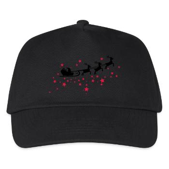 Christkind mit Schlitten am Sternenhimmel - Kinder Basecap - Schwarz - Vorne