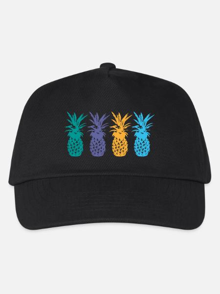 Ananas - Kinder Basecap - Schwarz