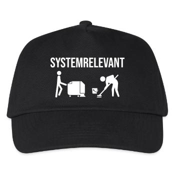 Systemrelevant Reinigungskräfte Gebäudereiniger - Kinder Basecap - Schwarz - Vorne