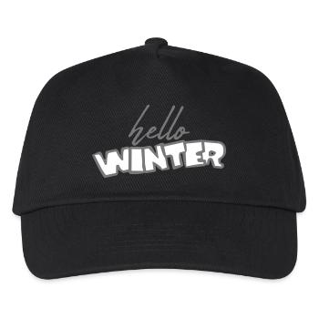 Hello Winter Spruch - Kinder Basecap - Schwarz - Vorne