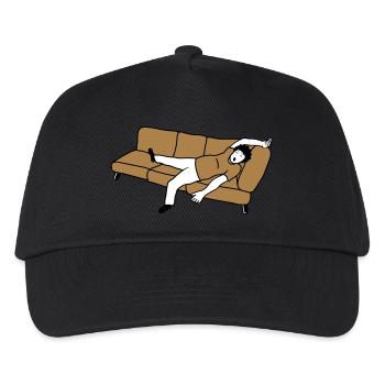 Schlafender Mann Couch - Kinder Basecap - Schwarz - Vorne