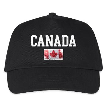 Distressed Canada Maple Flag - Kids’ Baseball Cap - black - Front