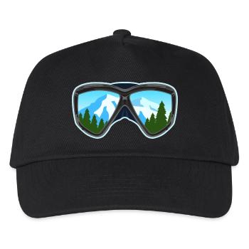 Ski und Snowboard Googles Skier Snowboarder Geschenk - Kinder Basecap - Schwarz - Vorne