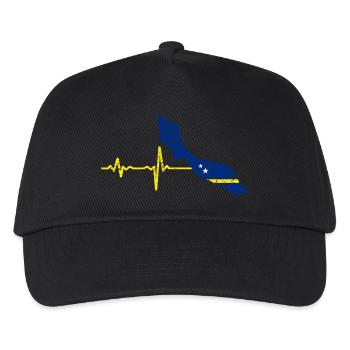 Heartbeat Curacao Geschenk - Kinder Basecap - Schwarz - Vorne
