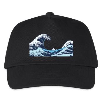 Kanagawa Waves Aesthetic Japanese Art Great Wave - Kids’ Baseball Cap - black - Front