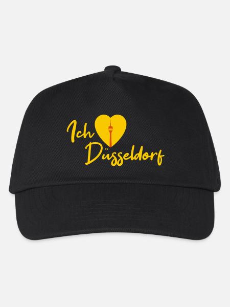 Ich liebe Düsseldorf - Schriftzug - Kinder Basecap - Schwarz
