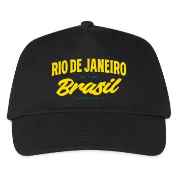 Rio de Janeiro Brasil Gelb Schriftzug - Kinder Basecap - Schwarz - Vorne