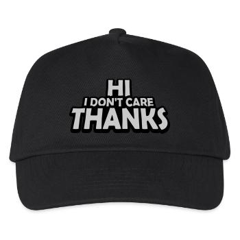 Hi I dont care - Kinder Basecap - Schwarz - Vorne