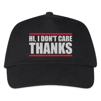 Hi I dont care - Kinder Basecap - Schwarz - Vorne
