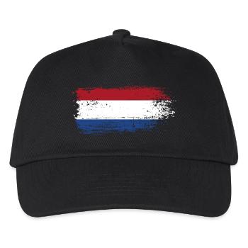 Brushstroke Dutch Tricolor - Kids’ Baseball Cap - black - Front