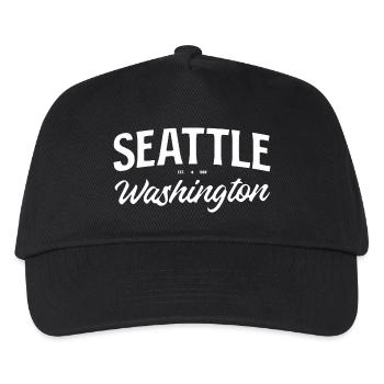 Lettrage vintage à Seattle Washington - Casquette de baseball Enfant - noir - Devant