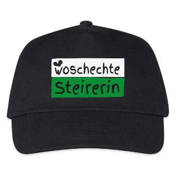 Woschechte Steirerin, Steiermark, Mundart, Dialekt - Kinder Basecap - Schwarz - Vorne